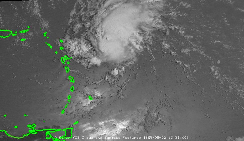 Cyclone tropical Dean 1989 à proximité des Petites Antilles française - French West Indies - Leeward islands
